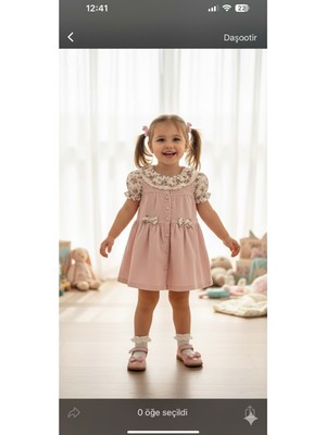 Gültekin Bebe Kumru Kız Çiçek Gömlekli Jile Takım 6-18 AYLIK-4440403 - Gül Kurusu