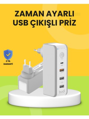 Mbb E-Ticaret Hızlı Şarj Destekli Zaman Ayarlı USB Şarj Adaptörü