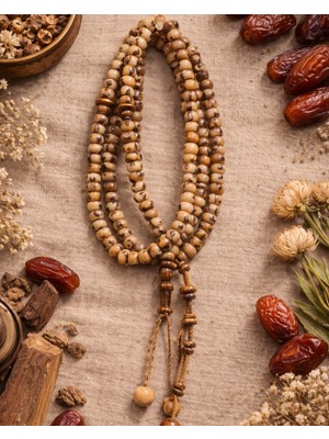 99'lu Hurma Çekirdeği Tesbih - Hakiki Doğal Taneli Namaz ve Zikir Tesbihi - Otantik Tasarım