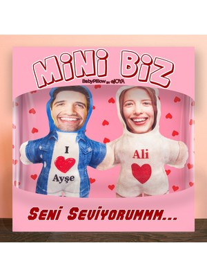 Ejoya Minibiz Seni Seviyorum Kişiye Özel Fotoğraflı Ikili Yastık Seti 116251