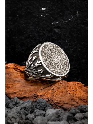 Silverplus 925 Ayar Gümüş Esmaül Hüsna Erkek Yüzük