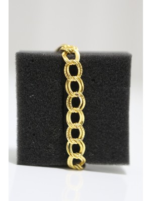 Luxon Collection Gold Birbirine Geçme Figürlü Çelik Gold Bileklik