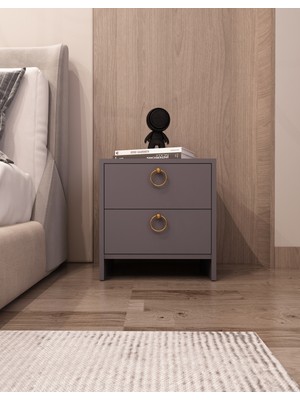 Morepp Gare 2 Çekmeceli Komodin Antrasit