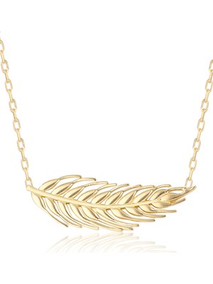 PremiumPort Şık 925 Ayar Gümüş Başak Kolye, Zarif ve Parlak Tasarım