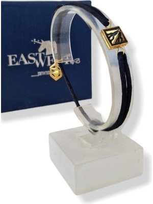 PremiumPort 925 Ayar Gümüş Tasarım Bileklik, Siyah ve Gold Renk Seçenekleri