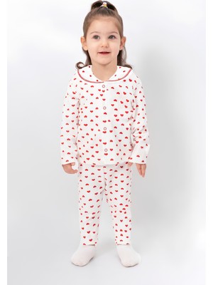 Loodus Kalpli Yakası Çizgili Bebek Pijama Takımı