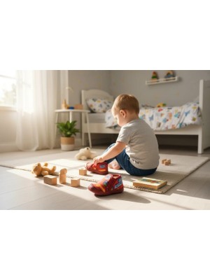 Gezer Çocuk Tam Ortopedik Içi Polar Fermuarlı Ev Kreş Anaokulu Panduf