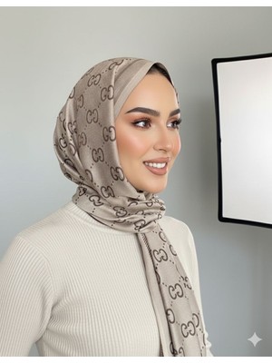 Sevimia Scarf G Desen Çift Taraflı Kaşmir Ipek Jakar Şal -Bordo 4 Mevsim Kullanım