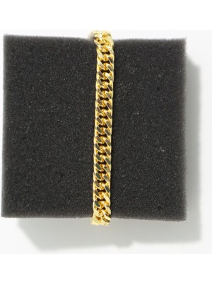 Luxon Collection Yassı Geçme Figürlü Çelik Gold Bileklik