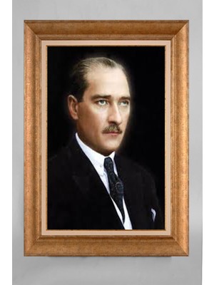 Giyense Özel Seri Altın Paspartulu Çerçeveli Atatürk Tablo T248