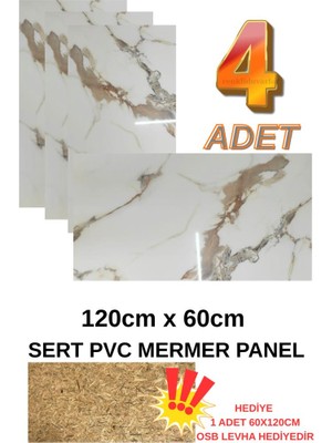 Renkli Duvarlar 4 Adet 60X120CM Alternatif Kaplama Uv Pvc Elegant Mermer Desenli  Ev Ofis Otel Duvar Kaplama Paneli