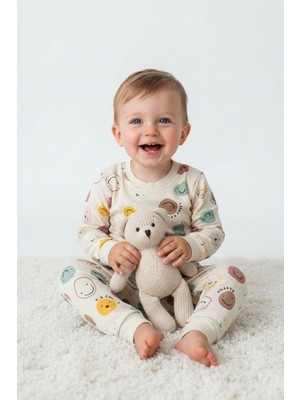 Loodus Pamuklu Unisex Esnek Rahat Kalıp Çocuk Alt Üst Takım Pijama