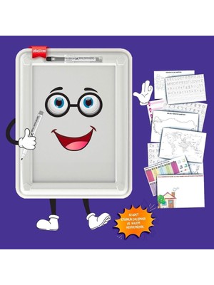 Argesco Mühendislik Argesco 32 Farklı Etkinlikli Kalem ve Silgi Hediyeli Eğitici Sihirli Etkinlik Tahtası