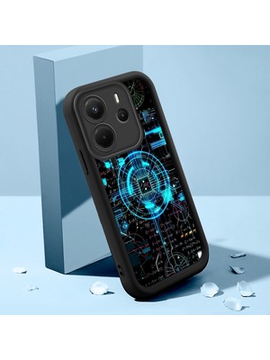 HONTINGA Xiaomi Redmi Note 14 ile Uyumlu Kılıfı Düşüme Önleyici Basitlik Anti Düşme Kamera Korumali Para Deseni Siyah Desen Yumuşak Silikon Telefon Kılıfı Kadın ve Erkek Için Uygundur K2-0213