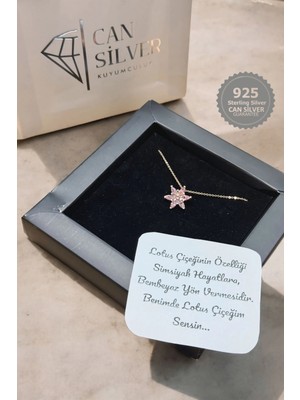 PremiumPort 925 Ayar Gümüş Lotus Çiçek Kolye, Şık ve Zarif Takı