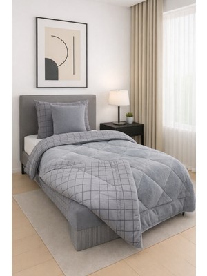 Sternen Glanz Veloria Pamuklu Çift Taraflı Desenli Tek Kişilik Yorgan ve Yastık Kılıfı Seti / Uyku Seti