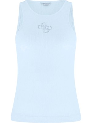 Guess Kolsuz Yuvarlak Yaka Guendalina Kadın Mavi Top W6RP39KD092-G7S1