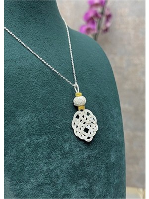 PremiumPort El Işlemeli Gümüş Kazaziye Aşk Düğümü Kolye, Şıklığınızı Tamamlar