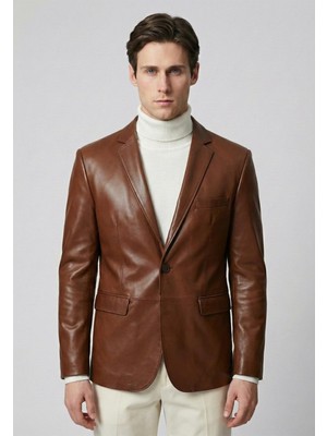 Felix Hardy Kahverengi Hakiki Kuzu Derisi Erkek Ceket