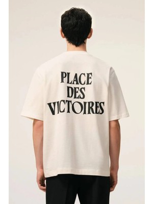 Ami Paris Beyaz Pamuklu Place Des Victoires Baskılı Tişört