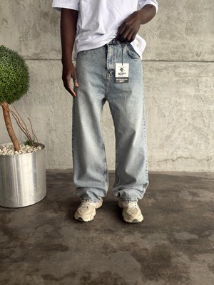 KağanKY Mavi Yıkamalı Relax Baggy Jean