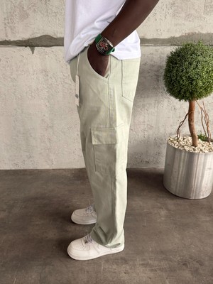 KağanKY Su Yeşili Kargo Cep Baggy Jean