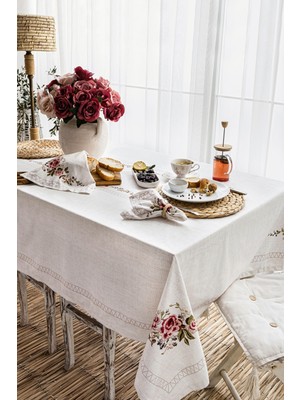Elart Vintage Yemek Seti 12 Kişilik Masa Örtüsü Takımı (150X210 Cm)
