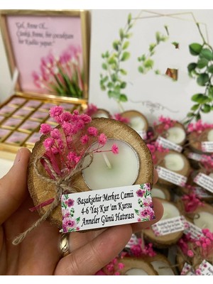 Siyah Lale Nikah Şekeri Kutulu Kütük Mum Nikah, Söz, Nişan Hediyelik - 25 Adet