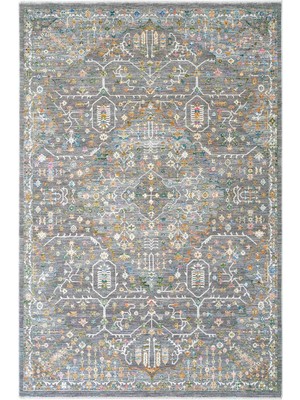 Cool Halı Mondela Gri Renkli Vintage Eskitme Etnik Yumuşak Makine Dokuma Dekoratif Salon Ev Oturma Oda Halısı