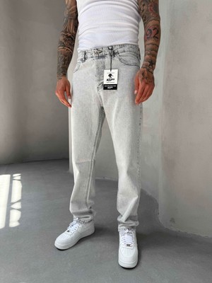 KağanKY Gri Yıkamalı Baggy Jean