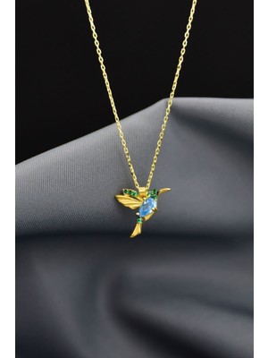 PremiumPort 925 Ayar Gümüş Taşlı Kuş Kolye, Şıklık ve Zarafet Sunar