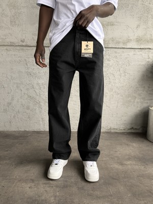 KağanKY Dikiş Detaylı Füme Relax Baggy Jean