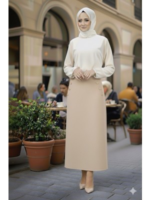 Eceylül Moda Cepli (Dügme Detaylı 93-94CM) Kalem Etek(Kısa Süreliğine Lansman Fiyatı)