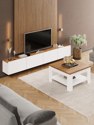 Kuzey Life Linaset Duvara Asılı Tv Ünitesi ve Orta Sehpa