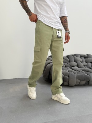 KağanKY Yeşil Kargo Cep Baggy Jean