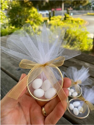 Siyah Lale Nikah Şekeri Halka Şekerleme Halka Nikah Şekeri 25 Adet Hediyelik