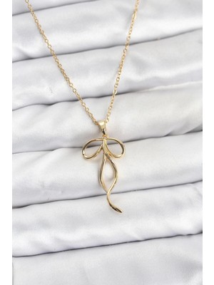 Lowell Home 316L Çelik Zincir Gold Renk Fiyonk Model Kadın Kolye