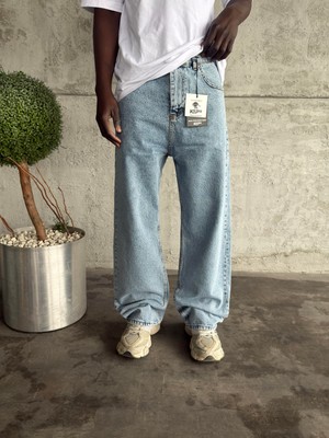 KağanKY Mavi Yıkamalı Relax Baggy Jean
