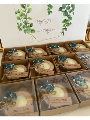 Siyah Lale Nikah Şekeri Kutulu Kütük Mum Nikah, Söz, Nişan Hediyelik - 50 Adet