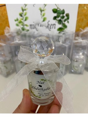 Siyah Lale Nikah Şekeri Kristal Kapaklı Mum Cam Nikah, Söz, Nişan Hediyelik - 50 Adet