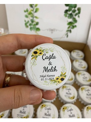 Siyah Lale Nikah Şekeri Açacak Magnet Nikah, Söz, Nişan Hediyelik 50 Adet