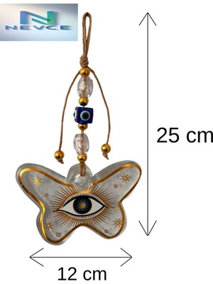Nevce Store Kelebek Nazar Boncuğu Duvar Süsü Büyük Boy Nazarlık Ev Ofis Dekoru Altın Detaylı En Güzel Hediye