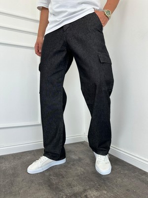 KağanKY Antrasit Kargo Cep Baggy Jean