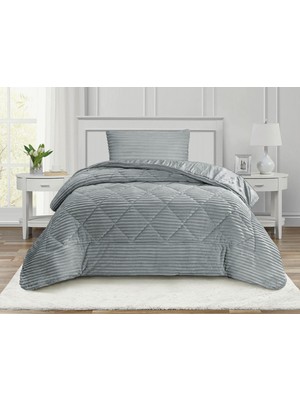 Goblette Home Destina Modern Çizgili Kapitone Yatak Örtüsü Takımı - 3 Parça