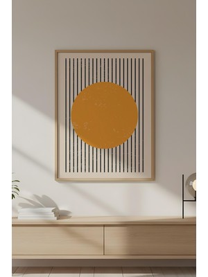 Huhuli Ahşap Çerçeveli Geometrik Tablo HUHU572