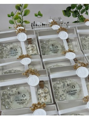 Siyah Lale Nikah Şekeri Epoksi ve Mantar Şişe Kalp Şekerli Set Nikah, Söz, Nişan Hediyelik - 50 Adet