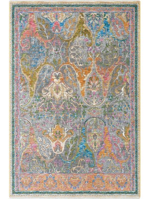 Cool Halı Mondela Gri Renkli Desenli Klasik Dokuma Retro Otantik Dört Mevsim Dekor Salon Oturma Odası Halısı