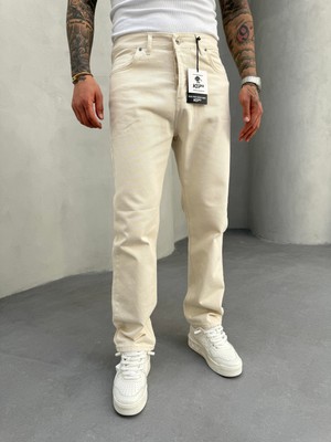 KağanKY Krem Baggy Jean