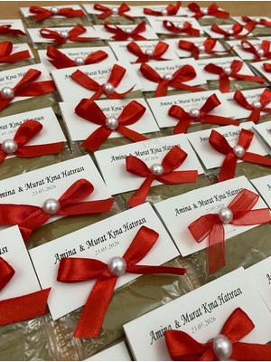 Siyah Lale Nikah Şekeri Süslü Kına Paketi Kına Hediyeliği - 50 Adet