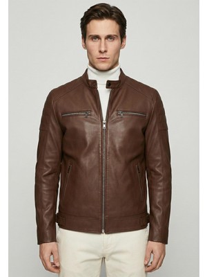 Felix Hardy Kestane Hakiki Kuzu Derisi Sportif Ceket